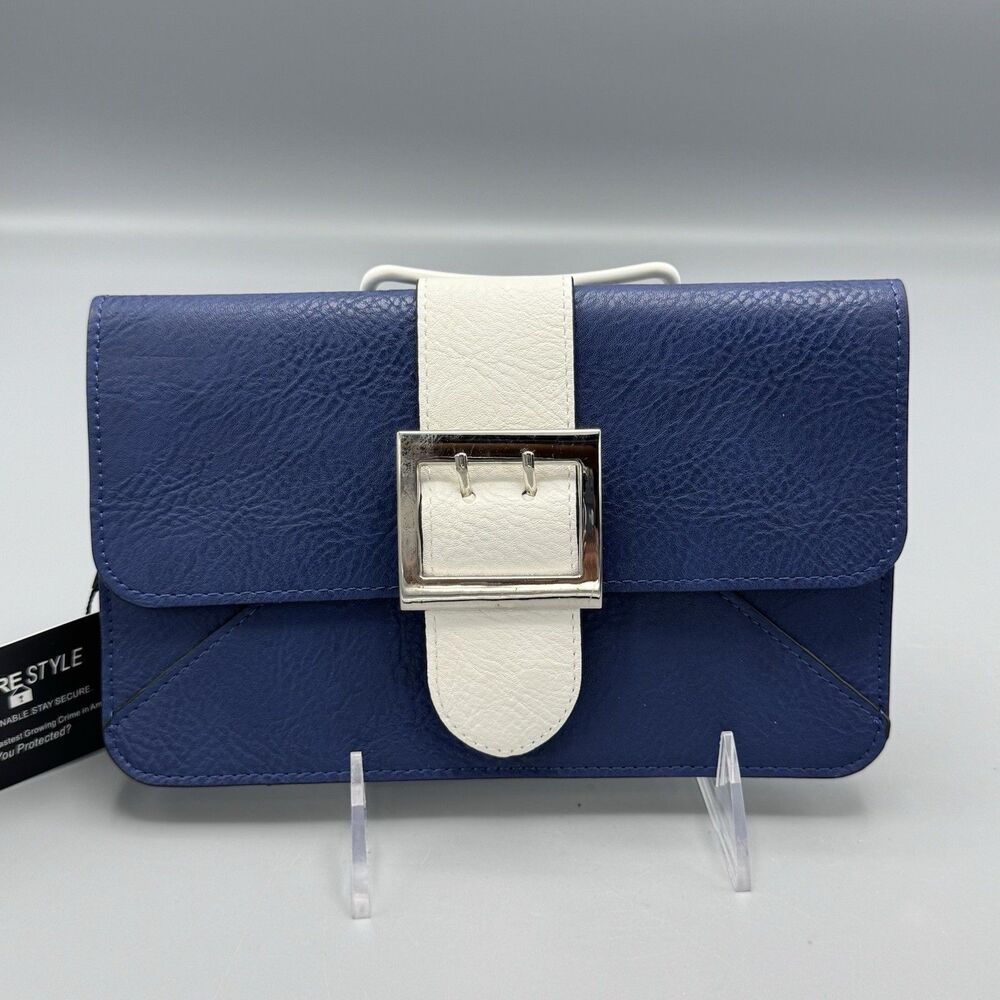 K Carroll Accessories Navy Hand Clutch Purse w RFID Card Holders READ